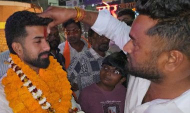 *नवनियुक्त भाजयुमो के जिलाध्यक्ष विजय आदित्य सिंह जूदेव का युवाओं ने रक्त तिलक और पुष्प वर्षा कर बाइक रैली निकालकर किया भव्य स्वागत*