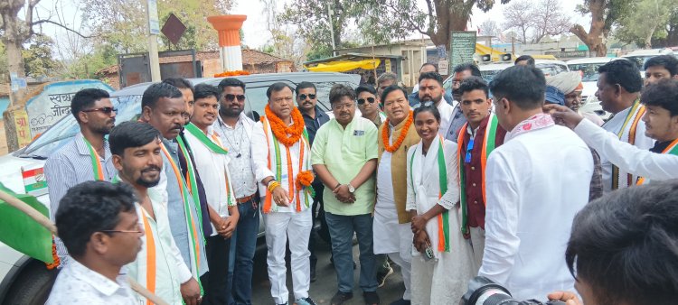 कांग्रेस के प्रदेश अध्यक्ष दीपक बैज का हुआ भव्य स्वागत कार्यकर्ताओं मे दिखी जोश