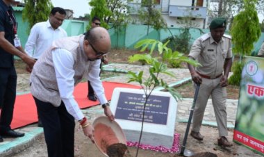 राज्यपाल श्री डेका  ने जशपुर मातृत्व वन मे सीता अशोक के पौधे का रोपण किये,