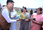 जिले की प्रभारी मंत्री एवं  वित्त मंत्री  श्री ओपी चौधरी का जशपुर आगडीह हवाई अड्डे में किया गया आत्मीय स्वागत