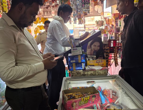 शिक्षण संस्थान के 100 गज के दायरे में तम्बाखू उत्पाद सहित अन्य सामानों को बेचने पर कुनकरी में 37 चालान से 6750 रुपये  की गयी वसूली