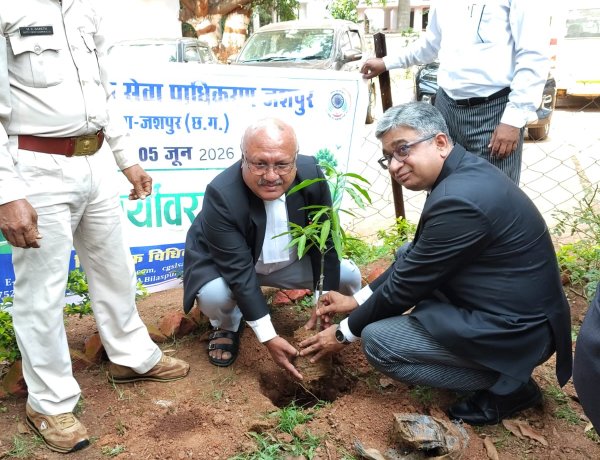 विश्व पर्यावरण दिवस पर जिला न्यायालय परिसर में  पौधे लगाकर दिया गया पर्यावरण संरक्षण का संदेश