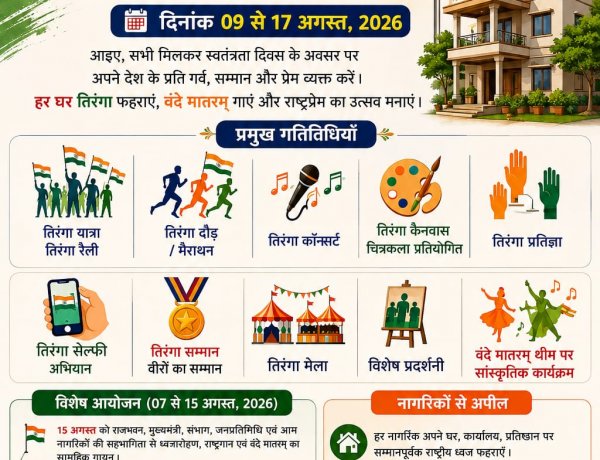 17 अगस्त तक चलेगा हर घर तिरंगा अभियान, तिरंगा यात्रा से लेकर मैराथन तक होंगे देशभक्ति के रंगारंग आयोजन