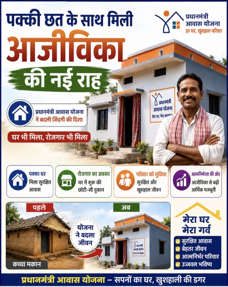 पक्की छत के साथ मिली आजीविका की नई रहा,,पढ़ें पुरी खबर और जानें पुरी कहानी
