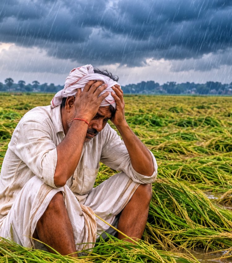 48 घंटे से भी ज्यादा हो रहे अनलिमिटेड बारिश ने किसानों की बढ़ाई चिंता,,खेतोँ में पक रहे धान की फ़सल पर संकट के बादल